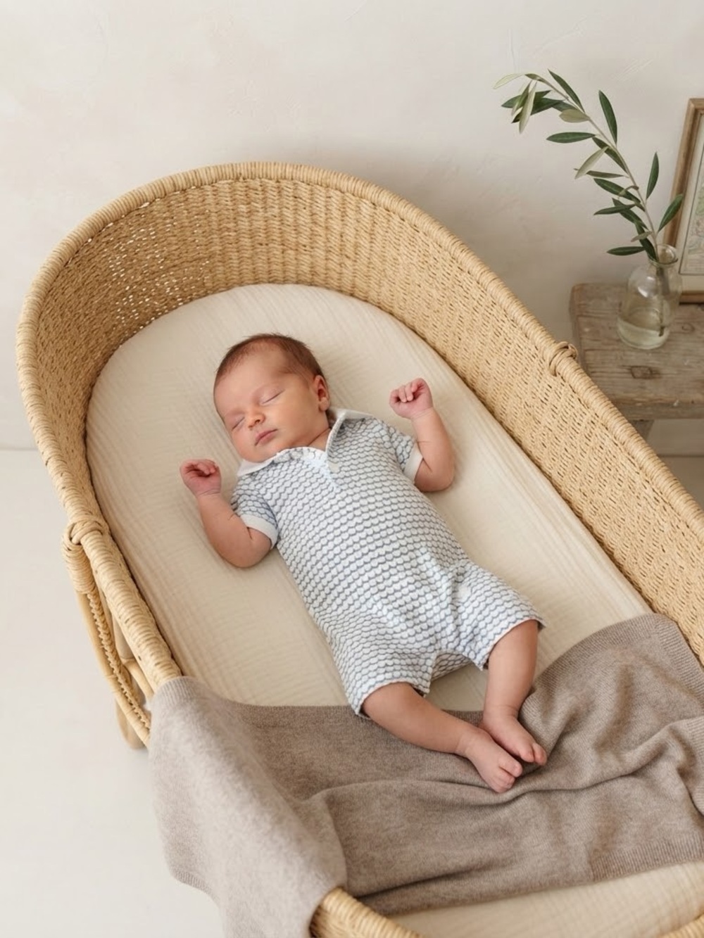 Petite Plume La Mer Pima Cotton Blue Wavy Stripe Summer Collared Romper